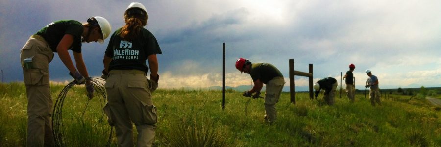 MHYC members working on farmland.